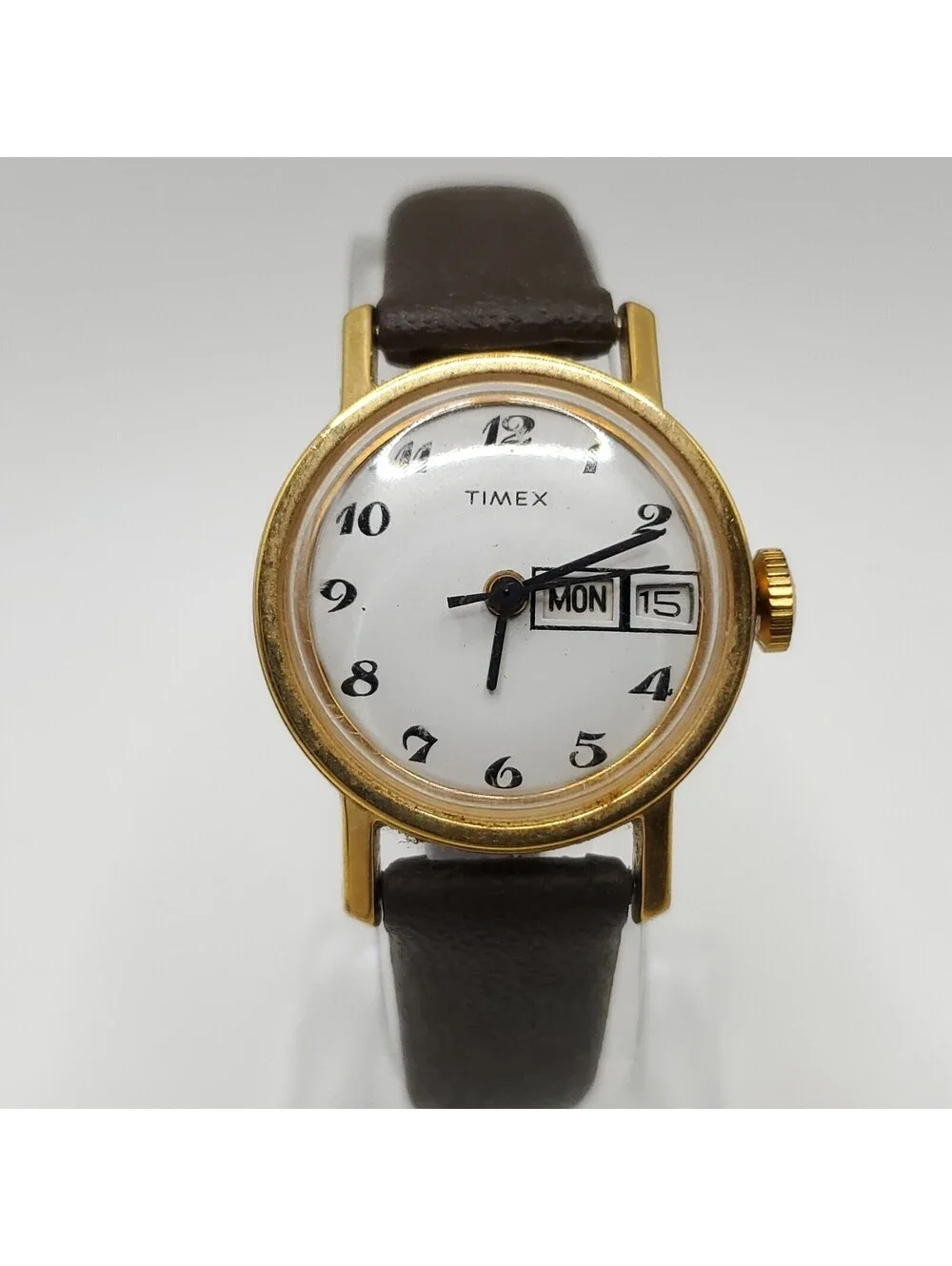 Timex Mechanical White Day/Date Dial Womens Watch 24mm Running